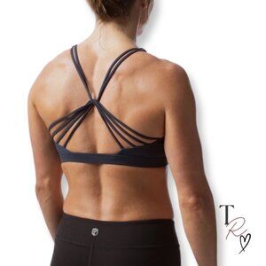 Born Primitive Vitality 2.0 Sports Bra Navy Blue Strappy Back Size Small